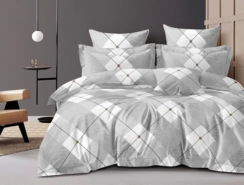 Image of Ultra-Soft Luxury AC Comforter Set Double Bed | 90x100 Inch | Includes 1 Comforter, 1 Bedsheet & 2 Pillow Covers | All-Season Premium Bedding Set (Graphix)