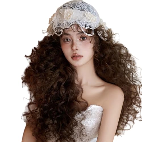 Chapeau bibi mariage vintage en maille avec motif floral