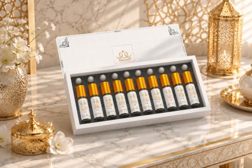 Image of Classic Combo - Pack of 10 Premium Non-Alcoholic Attar Perfumes (6ml Each) | Long Lasting Fragrance Set for Men & Women | Pure Alcohol-Free Roll-On Perfume Oil | Buy Noorson Classic Combo Pack of 10 Long Lasting Attars | Luxury Alcohol-Free Perfume Gift Set