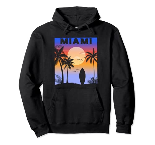 Beach Sunset Summer Vacation Palm Tree Beach Lover Beach Art Pullover Hoodie
