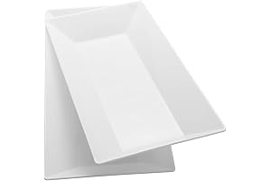 Classic White Plastic Serving Trays: 2-Pack