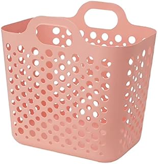 SLIBB Storage Organizer Flexible Laundry Basket Pink Polyethylene Plastic