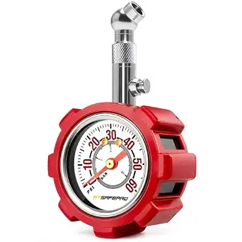 Tire Pressure Gauge 5-60 PSI, Analog 2" Dial, ANSI B40.1, Hold Function