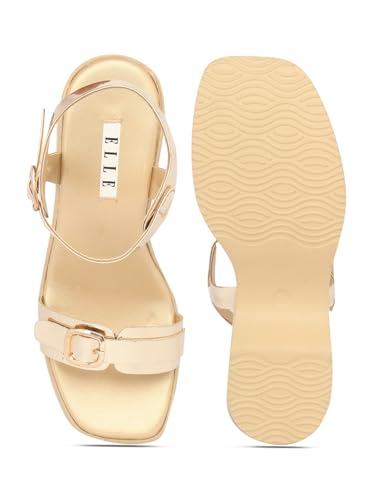 Image of ELLE Women Classic Wedges Heel Sandal with Buckle details
