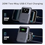 UGREEN Uno 10000mAh Magnetic Wireless Power Bank Compatible with Magsafe, USB C Magnetic Portable Charger PD 20W Fast Charge with Foldable Stand for iPhone 16 Plus/16 Pro/16 Pro Max/15/14/13/12 Series