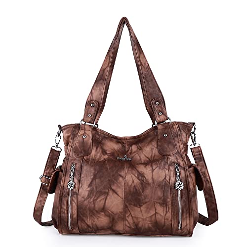 Image of Angel Kiss Handbags for Womens Top-Handle Hobo Purse Roomy Casual Shoulder Bags PU Tote Satchel Purse for Women