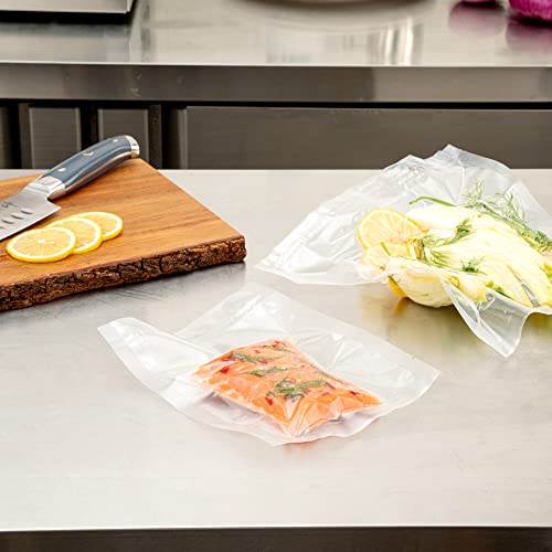 Image of Restaurantware Fresh Hero 6 x 8 Inch Vacuum Sealer Bags 100 Food Storage Bags - 3 mil Thick Microwavable Clear Plastic Sous Vide Bags Freezable For Storing Food Or Sous Vide Cooking