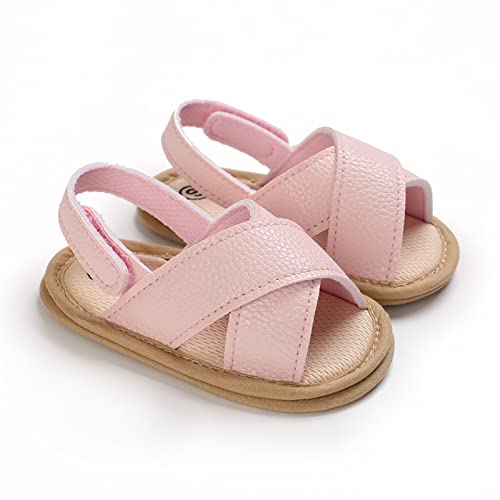 Sofmuo Unisex Baby Girls Sandals Premium Soft Anti-Slip Sole Infant Summer Outdoor Shoes Toddler First Walkers (A05/Pink,12-18 Months) #TOP6