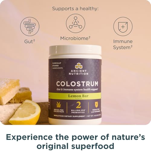 Ancient Nutrition Grass Fed Bovine Colostrum Superfood Powder, Lemon Bar - image 2