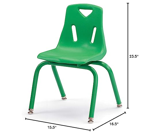Jonti-Craft Berries 8124Jc6119 Stacking Chairs With Powder-Coated Legs, 14" Height, Green, Pack Of 6 #TOP4