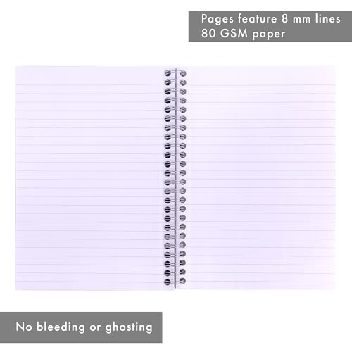Pukka Pad, A5 Metallic Jotta Book 3-Pack for Home, School, and Office – 15 x 21cm – Wirebound Notebook with 8mm Lines and 80GSM Paper – Features Perforated Edges - 200 Pages, Green - Image 5