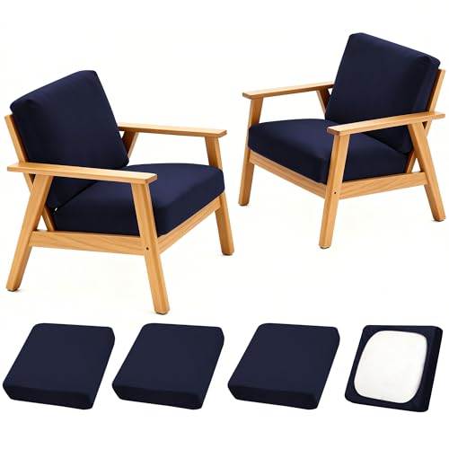 Image of BIETYONE 4Pcs Patio Stretch Cushion Covers,Outdoor Sofa Replacement Cover Slipcovers for Patio Furniture Cushion Covers, Washable Reusable Furniture Protector
