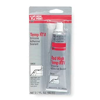 High Temp. RTV Silicone Sealant, 80 mL, Red, Temp Range -75 to 600 ...