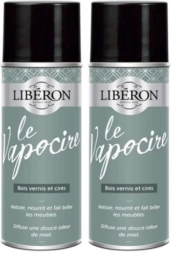 Libéron Cire d'entretien Le Vapocire pour meubles et objets - Aérosols, Incolore, 400mL (Lot de 2)