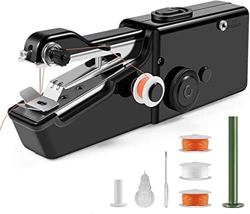 Handheld Sewing Machine, Portable Mini Sewing Machine for Beginners, Cordless Electric Stitching Machine with Sewing Accessories for Clothing, Curtains, Crafts Home Repairing & DIY (Black)