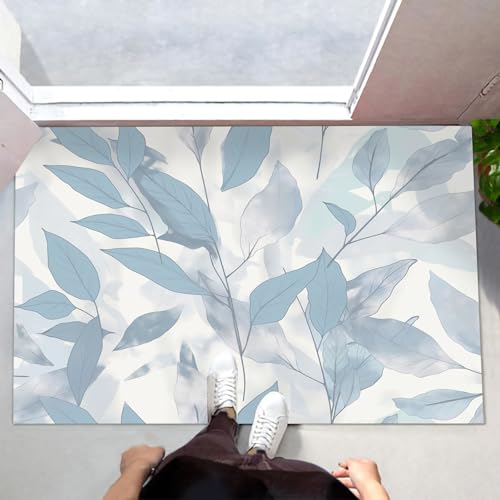 Paillasson absorbant grand format lavable et résistant à motif feuilles - 5
