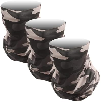 Island Wear Unisex Fashion Washable Reusable Shield Breathable Face Cover (Camo - Gaiter Scarf 3-Pack), Adult