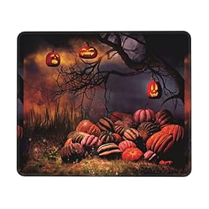 KOOLR Pumpkins Laternen Party Druck Mauspad Rutschfestes Gaming Computer Mauspad 10 x 12 Zoll für Büro Gaming Arbeiten Computer Laptop Maus