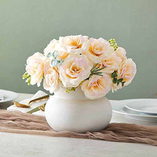 Image of Bright Creations Artificial Roses - 3-Inch Champagne, 50-Pack Stemless Silk Heads - Silk Roses for Wedding DIY Bouquets - Gold Flowers for Centerpieces & Home Decor