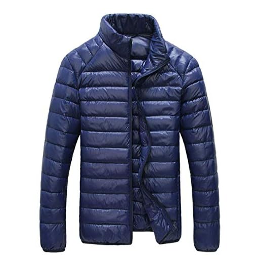 Momyeah dunjacka män vinterjacka 2020 ny ultralätt dunjackor ledig bärbar vinterjacka för män plus size 4XL 5XL 6XL, mörkblå, XL