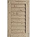 Ekena Millwork GVURVE22X39DHHPR Timberthane Hand Hewn Vertical Faux Wood Non-Functional, Primed Tan Urethane Gable Vents, 22"W x 39"H, Primed