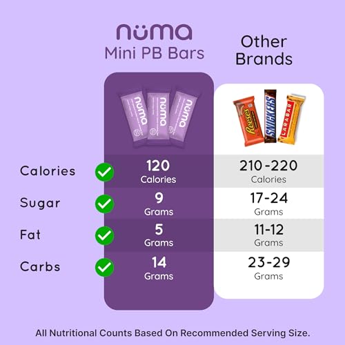Image of Mini Peanut Butter Black Sesame Bars - Vegan, Low Sugar, High Protein, Low Calorie, All Natural, Gluten Free - Crunchy Plant Based Snack - 3 Bags with 8 Individually Wrapped Pieces