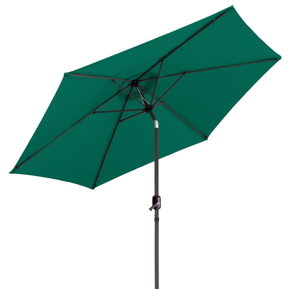 Parasol de jardín inclinable de 300cm con mástil de aluminio de 38mm | Sombrilla con antiviento y manivela. Mástil resistente con tratamiento anticorrosión. Para jardín o terraza. Altura 250cm