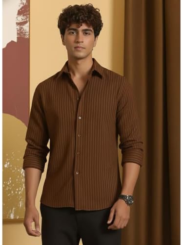 Image of DEELMO Men's Regular Fit Solid Soft Touch Textured Shirt || Casual, Formal and Bussiness Wear || (Available in Plus Size)