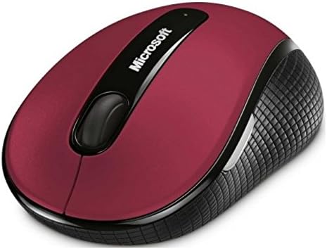 Microsoft D5D-00038 Wireless Mobile Mouse 4000; Ruby Pink Red Top with Black Sides