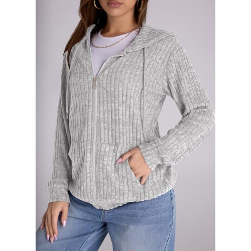 Image of Witsmile Zip Up Hoodie Women Oversized Sweatshirt Long Sleeve 2026 Fall Outfit Lightweight Jackets Workout Clothes