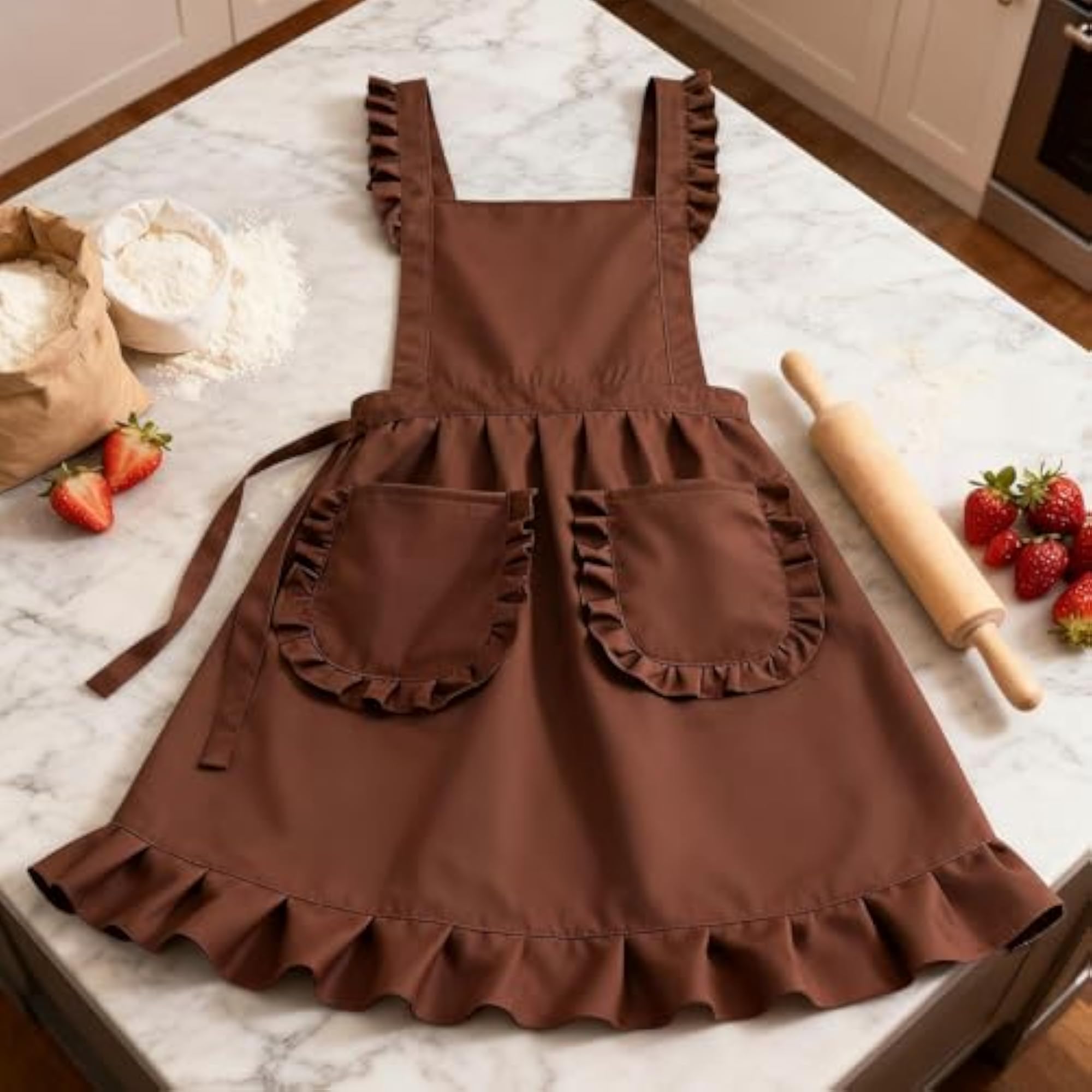 Maid Ruffle Retro Kitchen Apron, Cute Gift