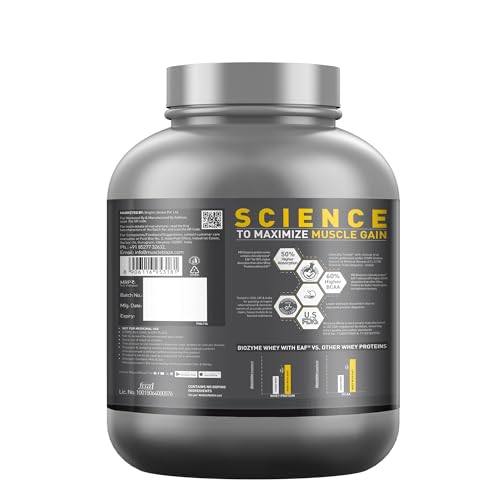 Image of MuscleBlaze Biozyme Performance Whey Protein Powder, Rich Chocolate (2kg / 4.4lbs) & Micronised Creatine Monohydrate CreAMP Powder, Unflavoured (32 Servings, 100g) | Pack of 2