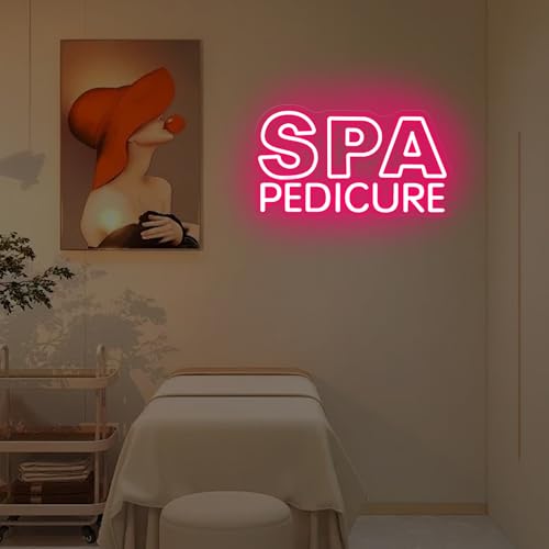 Image of SPA Pedicure Neon Sign, Spa Beauty Salon Business LED Light | USB Powered Dimmable Nail Salon Beauty Studio Wall Decor Business Open Welcome Wall Art, 15.7 inchx7.3 inch