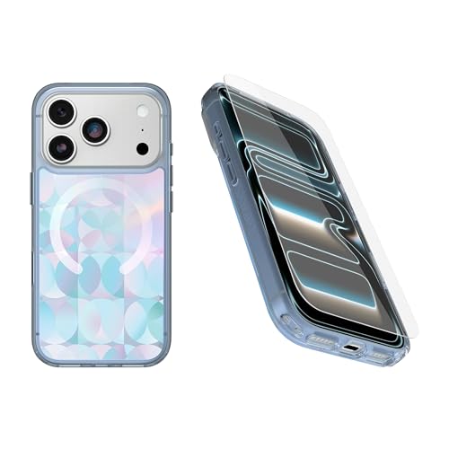 OtterBox iPhone 17 Pro (Only) Bundle: Symmetry Series+ Case & Screen Protector, Opal Prism (Clear/Multicolor) Snaps to MagSafe, Ultra-Sleek, Raised Edges Protect Camera & Screen, Non-Retail Packaging by OtterBox - Used condition - US$18.00