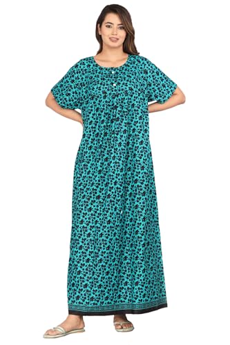 Image of Monique Brand 100% Pure Cotton Nighty for Woman | Floral Gown for Women Night Wear | Cotton Nighty for Women Stylish | Maxi for Women Cotton