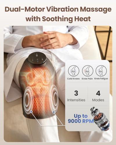 Masajeador portátil para rodilla inalámbrico 3 en 1 con calor de grafeno y vibración, almohadilla recargable para rodilla, hombro y codo, 4 modos de masaje y 3 niveles de calor miniatura 2