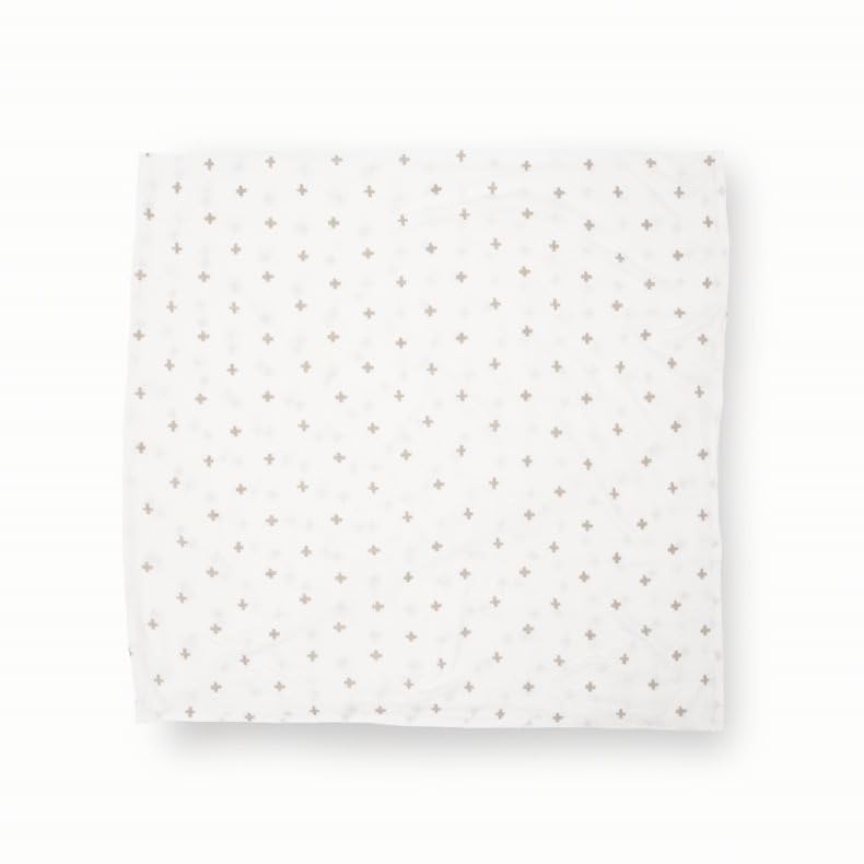 Image of Little Unicorn Large Stretch Knit Swaddle Blanket 2 Pack| Super Soft with Optimal Stretch for swaddling | Giftable Set (Grey Cross)