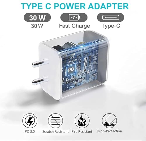Image of Auorld 30W Type C Fast Charger Adapter | USB C to C Port Android Phone Wall Charging Compatible with Google Pixel 9 Pro | Pixel 9 | Pixel 8 Pro /8 /8a | Pixel 7 Pro /7 /7a | Pixel 6 Pro /6 /6a | White