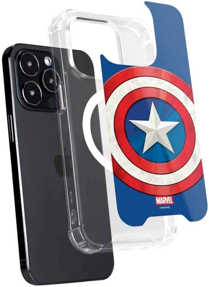 Skinit Phone Case Compatible with MagSafe iPhone 14 Pro Max - Officially Licensed Marvel Captain America Shield Design