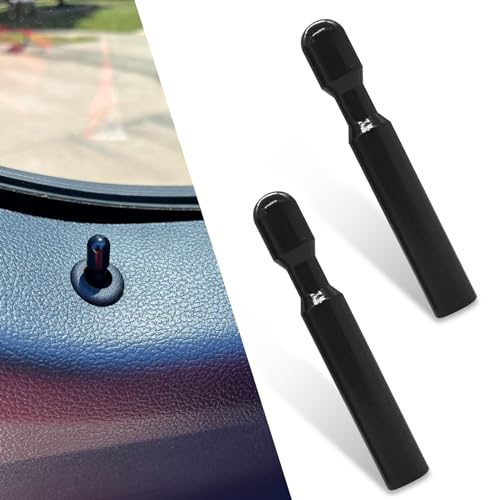 Flygun 2 PCS Car Door Lock Knobs, Waterproof Plastic Vehicle Pull Control Knob Post, Automotive Door Lock Pull Pin Replacement, Compatible with Ford F150 Explorer Taurus (Black)