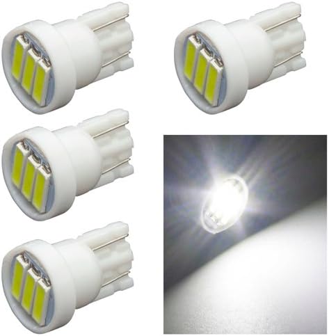 T10 White Lights Super Brighter 3-7020 SMD LED Car 12V Side Marker License Plate Reading Map Door LampBulb (4pcs/Pack)