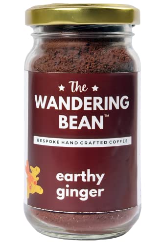 Image of The Wandering Bean Instant Coffee Powder With Earthy Ginger (Pack Of 1) Gift Festive, Best Gift Hamper, Bottle, 60 Gram
