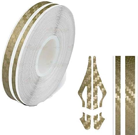 Image of Roll Vinyl Pinstriping Racing Stripes Pinstripe Carbon Fibe Line Tape Decal Sticker Auto Pinstripe Tape,Automotive Pinstriping Tape 32ft,Vinyl Pinstripe Tape (Gold Carbon 1 /2)