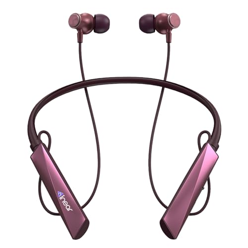 Image of inear DJ-M8 Bluetooth Neckband with 60H Playtime, Voice Changer, Magnetic On Off, Type-C Charging, Dual Pairing, ANC, Mic, HD Sound, IPX, for Gaming Running Gym Sports (Purple)