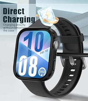 Azonee 2 Pack Watch Case for Huawei Watch Fit 4, Full-Coverage Matte Black Hard PC Frame with Built-in Tempered Glass Screen Protector, Full-Coverage Scratchproof Protective Case