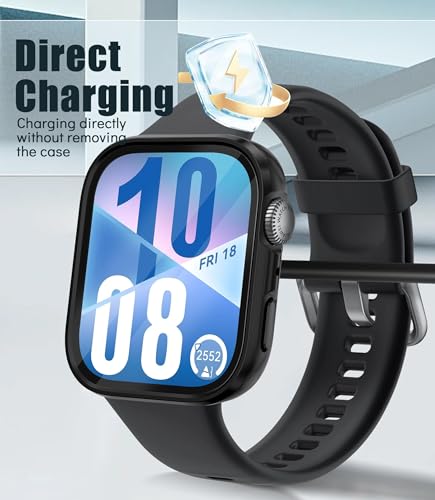 Azonee 2 Pack Watch Case for Huawei Watch Fit 4, Full-Coverage Matte Black Hard PC Frame with Built-in Tempered Glass Screen Protector, Full-Coverage Scratchproof Protective Case