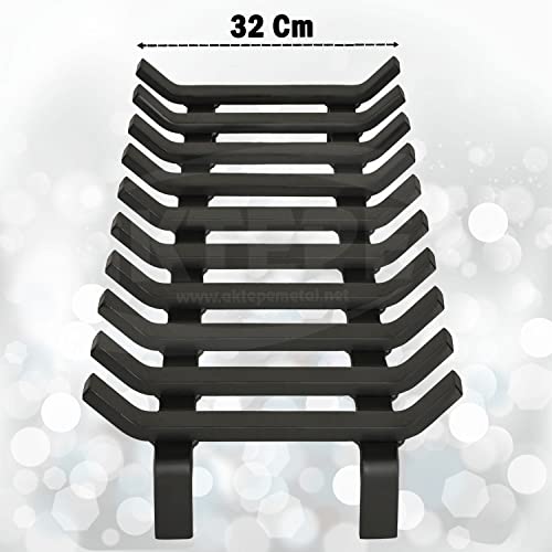 AKTEPE GROUP 60 cm x 32 cm 10 Çubuklu Ekstra Şömine Izgarası Dar Gözlü Izgara