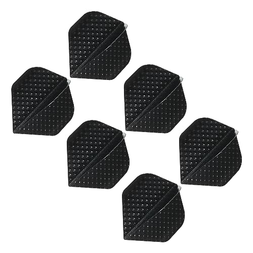 PATIKIL Slim Dart Flights, 6 Pack Aluminum Foil Unique Design Dart Accessories for Steel Tip Dart and Soft Tip Darts, Black
