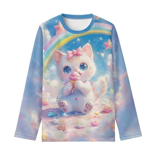 Image of Kids Long Sleeve Shirts for Girls 3-16 Year Old Cute Clothes for Teen Girls Casual Workout Tops