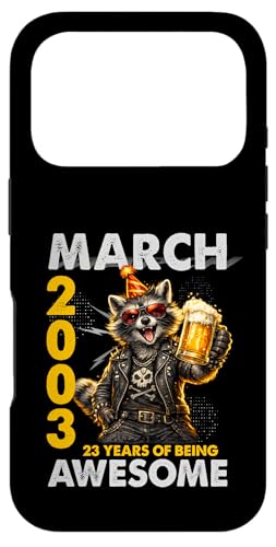 23rd Birthday Raccoon Beer March 2003 Vintage 23 Years Old �X�}�z�P�[�X iPhone 17 Pro �p